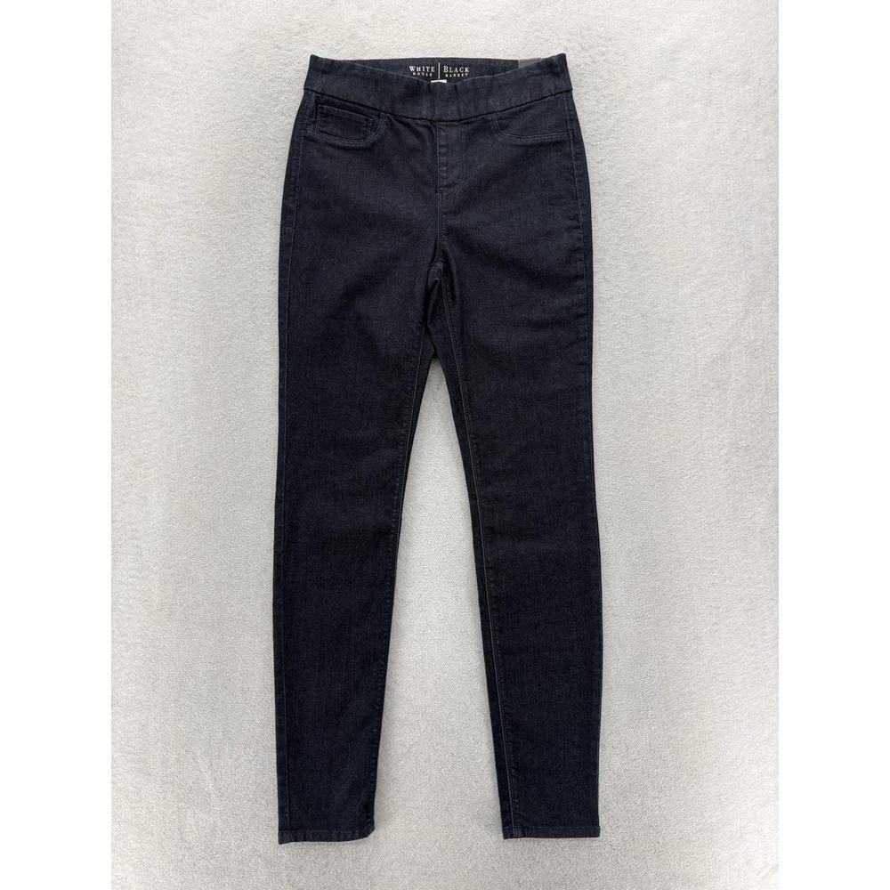 White House Black Market High Rise Skinny Jeans Womens 2 Blue Dark Wash Stretch